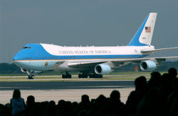 VC-25A 29000 one of the two highly-customized Boeing 747-200Bs that have been part of the U.S. presidental fleet since 1990