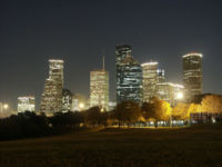 Downtown Houston at night from Eleanor Tinsley Park