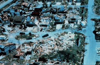 The aftermath of Hurricane Andrew in Florida.