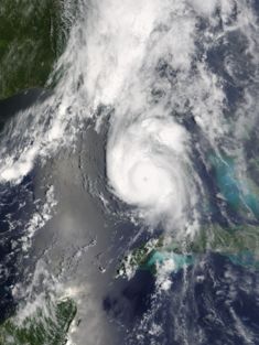 Hurricane Charley at landfall in Florida.