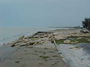 Damage to the seawall