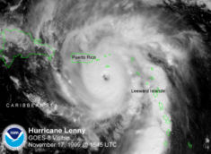 Hurricane Lenny south of Saint Croix