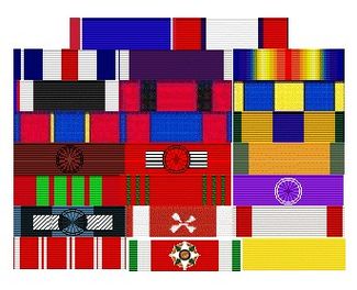 General Pershing's ribbons as they would appear today(Does not include all foreign awards)