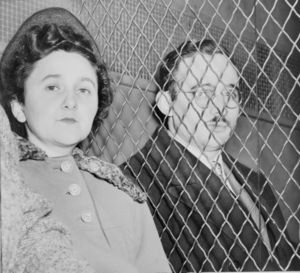 Ethel and Julius Rosenberg after their conviction for "conspiracy to commit espionage."
