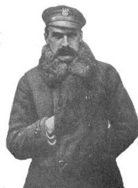 Piłsudski wearing his famous field cap.