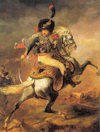 Le Chasseur de la Garde (Chasseur of the guard, often mistranslated as The Charging Chasseur), 1812 by Géricault.