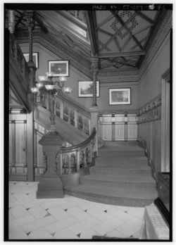 Entrance hall and main staircase (HABS photo)