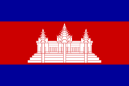 The Cambodian flag includes a depiction of Angkor Wat.