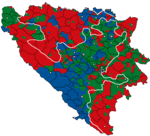 Ethnic composition of Bosnia & Herzegovina in 1991 (local community data).