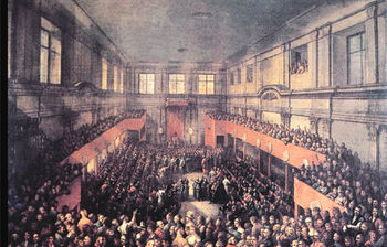 In 1791, the "Great" or Four-Year Sejm of 1788–1792 adopts the May 3rd Constitution at Warsaw's Royal Castle (rebuilt in the 1970s after its deliberate destruction by the Germans in World War II).