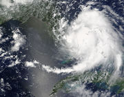 Katrina just before its first landfall