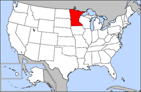 Map of the United States with Minnesota highlighted