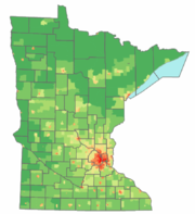 Minnesota Population Density Map