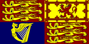 The Queen's Royal Standard in England, Wales and Northern Ireland.