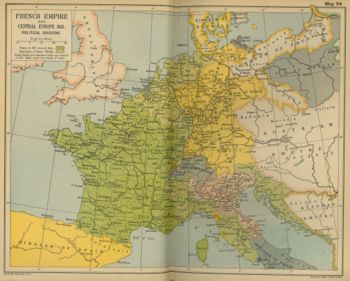 The French Empire in Europe in 1811, near its peak extent