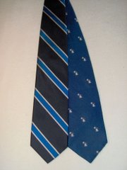 The two variants of the school tie for Phillips Academy.
