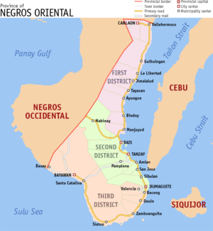 Map of Negros Oriental (click for larger version).