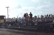 The Replica Novelty at the Rainhill 150 calvacade in 1980, carried on a well wagon.