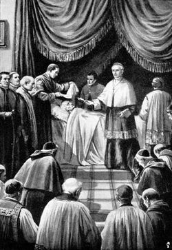 The Cardinal Camerlengo proclaims a papal death.
