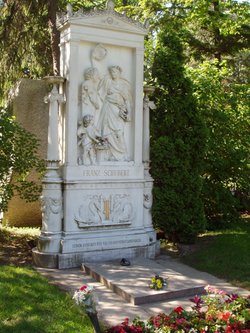 Schubert's grave in the Zentralfriedhof, Vienna.