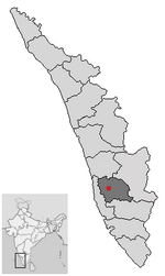 Kottayam district in Kerala, which experienced the most intense red rainfall