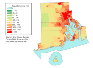 Rhode Island Population Density Map