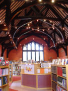 The School's library, with the old roof structure clearly visible.