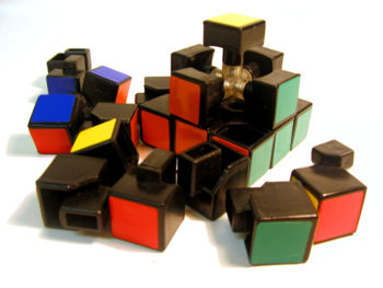 Rubik's Cube partially disassembled
