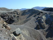 Volcanic craters at Santorini today.