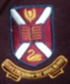 The school badge on a blazer worn by students from Years 8 to 11.