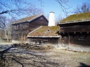 Kyrkhultstugan, a farmhouse from Blekinge, which has been relocated to the outdoor museum Skansen in Stockholm.