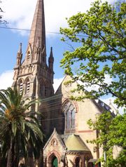 St Andrews Anglican Church, with its sandstone spire