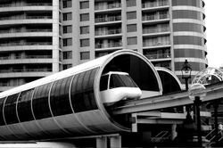 Sydney Monorail above Market Street, Sydney