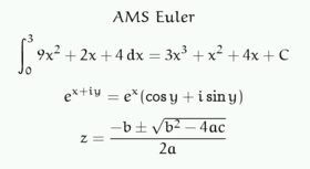 Mathematical text typeset using TeX and the AMS Euler font.