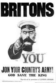 A recruitment postser featuring Lord Kitchener.