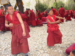 Young monks at Drepung monastery in Tibet