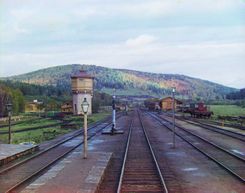 A station on the railway in 1910.