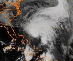 Tropical Storm Isabel north of the Bahamas