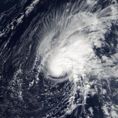 Tropical Storm Zeta in the open Atlantic Ocean on January 4.