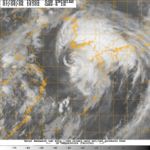 Ewiniar southwest of Jeju Island shortly before landfall on the Korean Peninsula.