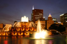 Buckingham Fountain in Chicago, the official starting point for Route 66