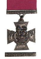 Victoria Cross medal, ribbon, and bar.