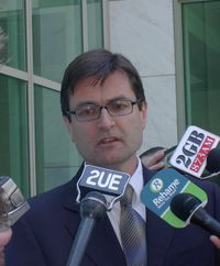Greg Combet, Secretary of the Australian Council of Trade Unions, tells a media conference that "the Australian labour movement will overturn this legislation, no matter how long it takes." He was speaking on November 2, 2005, shortly after the government introduced its legislation into the Australian Parliament.