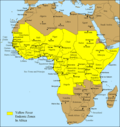Endemic range of yellow fever in Africa, 2005.