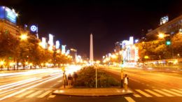 The Nueve de Julio Avenue, the world's widest street. Its name honors Argentine Independence Day (July 9, 1816).