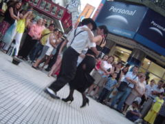 Tango in the streets of Buenos Aires.