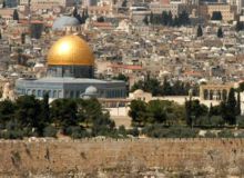 A view of the Dome of the Rock on the Temple Mount in Jerusalem, a holy site in Islam