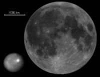 Ceres (left) in comparison with the Moon (right).