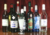 An assortment of modern absinthe.