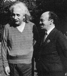 Einstein and Solomon Mikhoels, the chairman of the Soviet Jewish Anti-Fascist Committee, in 1943.